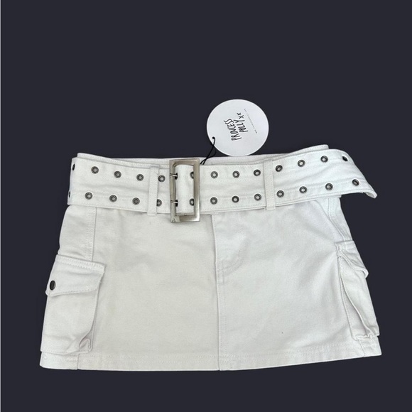 Princess Polly Lowrise Iconic Cotton Denim Cargo Micro Miniskirt with belt. - Picture 5 of 11